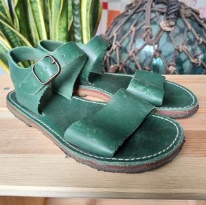 DUCKFEET LOKKEN Green Calfskin Leather Women's Sandals Size 37